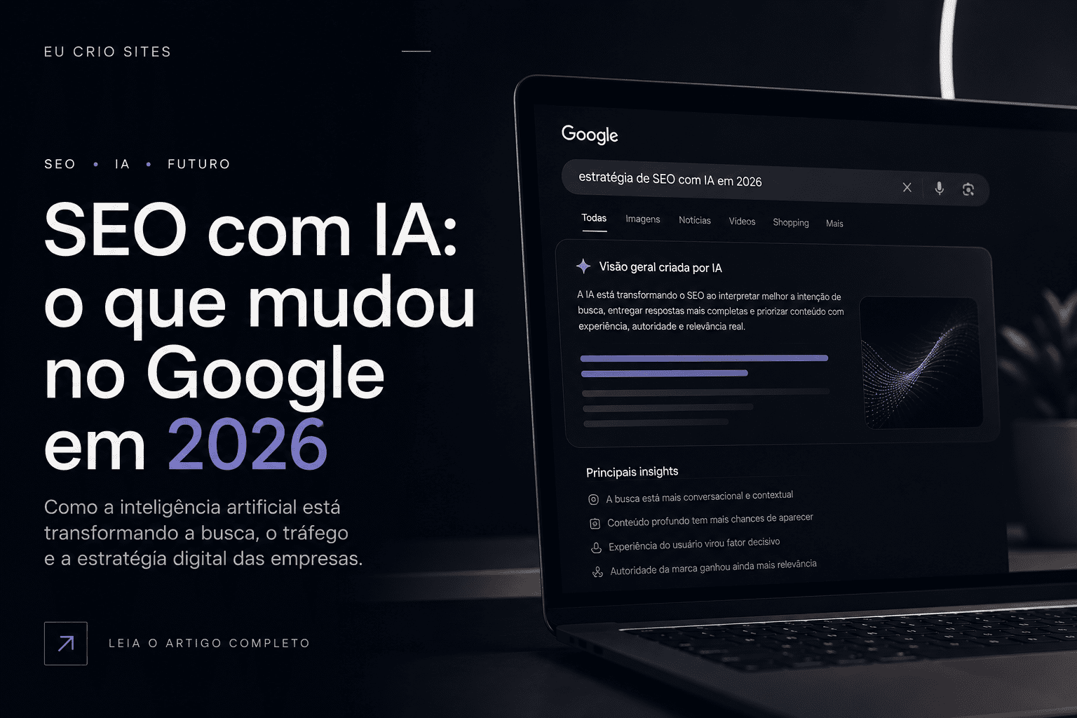 SEO com IA mostrando a transformação da busca no Google em 2026